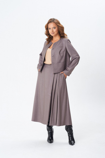 Жакет, юбка TVIN 7871 какао - фото 2
