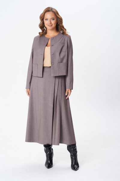 Жакет, юбка TVIN 7871 какао - фото 1