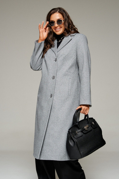 Пальто, пояс Beautiful&Free 7022 серый - фото 8