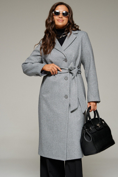 Пальто, пояс Beautiful&Free 7022 серый - фото 5