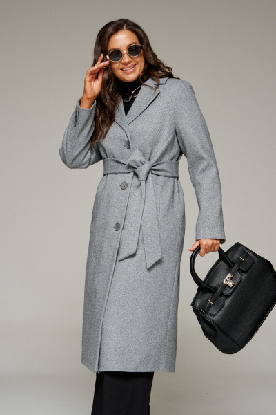 Пальто, пояс Beautiful&Free 7022 серый - фото 4