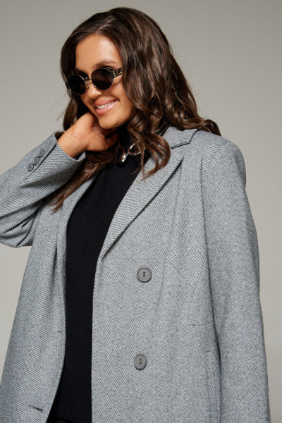 Пальто, пояс Beautiful&Free 7022 серый - фото 2