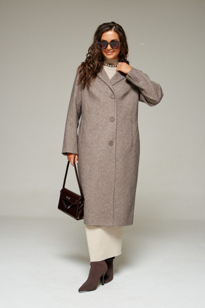 Пальто, пояс Beautiful&Free 7022 кофейный - фото 10