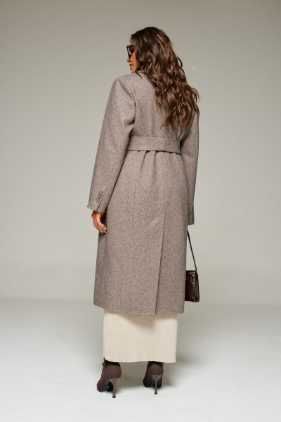 Пальто, пояс Beautiful&Free 7022 кофейный - фото 8