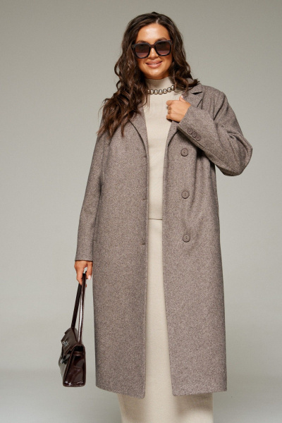 Пальто, пояс Beautiful&Free 7022 кофейный - фото 2