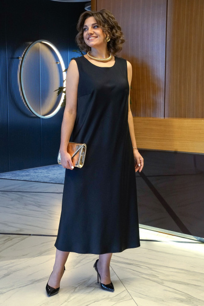 Блуза, платье Alani Collection 2434 черно-белый - фото 10