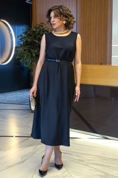 Блуза, платье Alani Collection 2434 черно-белый - фото 8