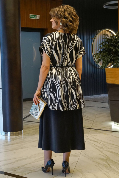 Блуза, платье Alani Collection 2434 черно-белый - фото 7