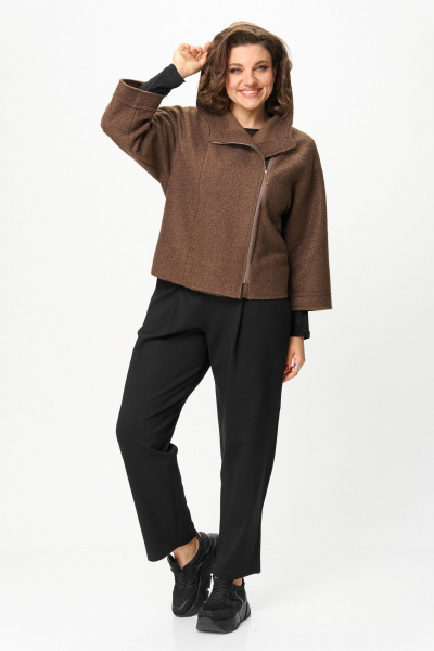 Брюки, жакет Michel chic 1357/2 латте-черный - фото 7