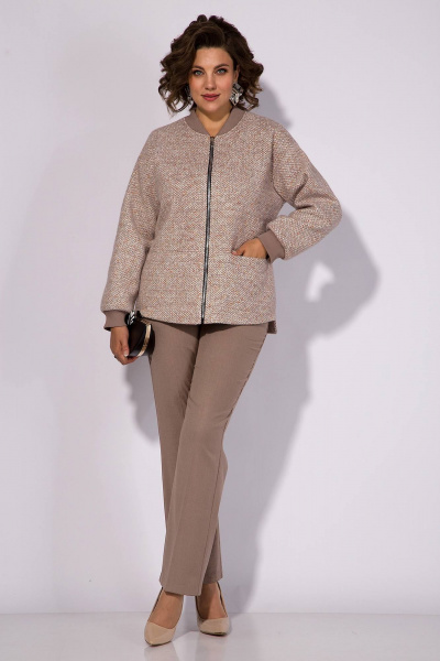 Жакет свободный из твида с карманами и молнией Liliana 1342 - фото 3