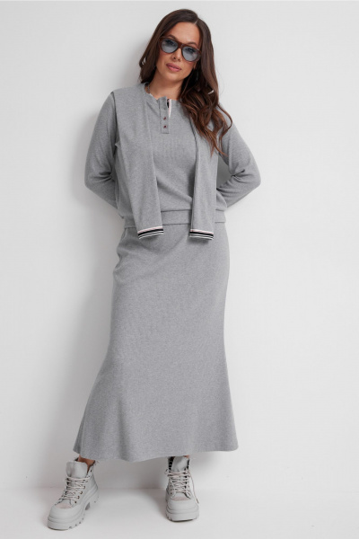 Джемпер, юбка Магия моды 2636 серый - фото 8