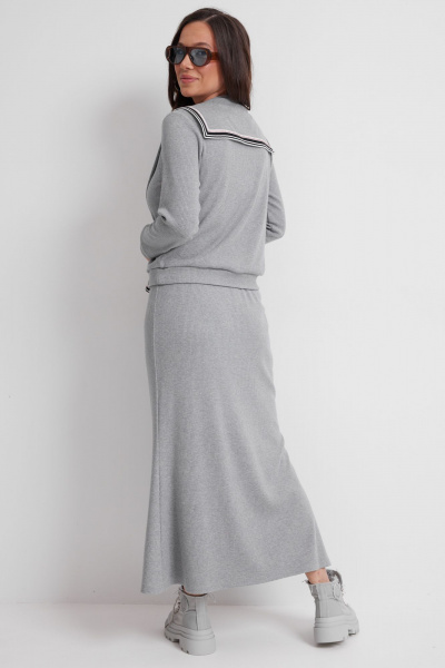 Джемпер, юбка Магия моды 2636 серый - фото 7