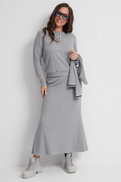 Джемпер, юбка Магия моды 2636 серый - фото 6