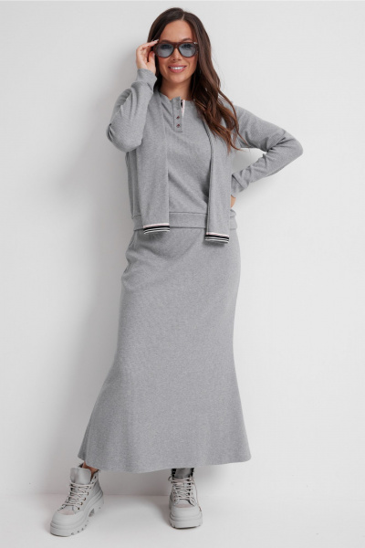 Джемпер, юбка Магия моды 2636 серый - фото 5