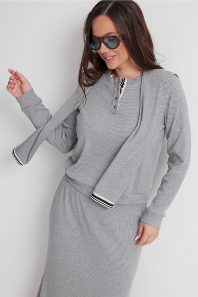 Джемпер, юбка Магия моды 2636 серый - фото 4