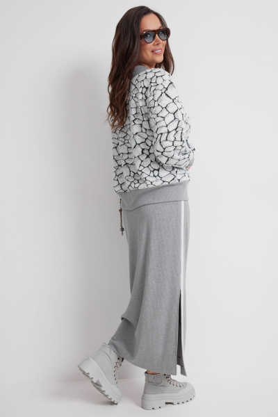 Джемпер, юбка Магия моды 2634 серый - фото 7