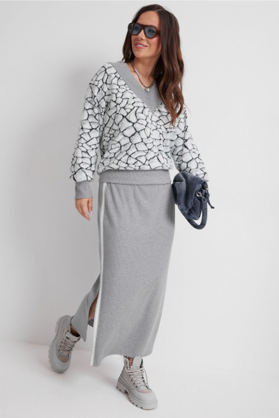 Джемпер, юбка Магия моды 2634 серый - фото 6
