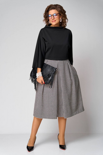 Блуза, юбка Anastasia 1285 черный/гусиная_лапка - фото 6