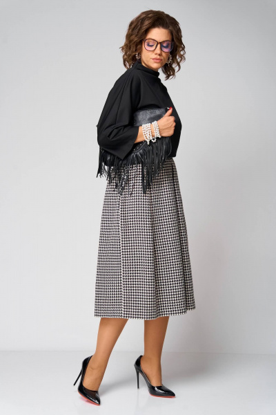 Блуза, юбка Anastasia 1285 черный/гусиная_лапка - фото 5