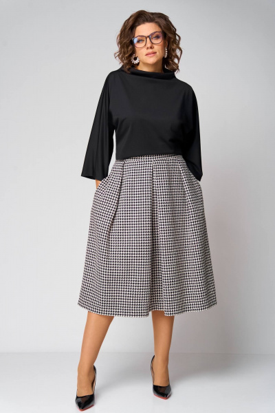 Блуза, юбка Anastasia 1285 черный/гусиная_лапка - фото 3