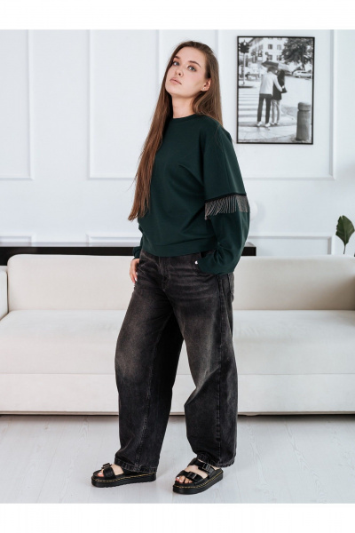 Свитшот BUNABOUTIQUE 21191 изумрудный - фото 2