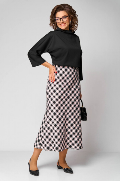 Блуза, юбка Anastasia 1284 черный/клетка - фото 5