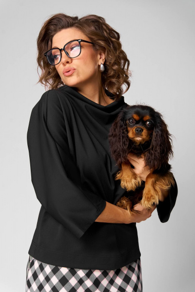 Блуза, юбка Anastasia 1284 черный/клетка - фото 4