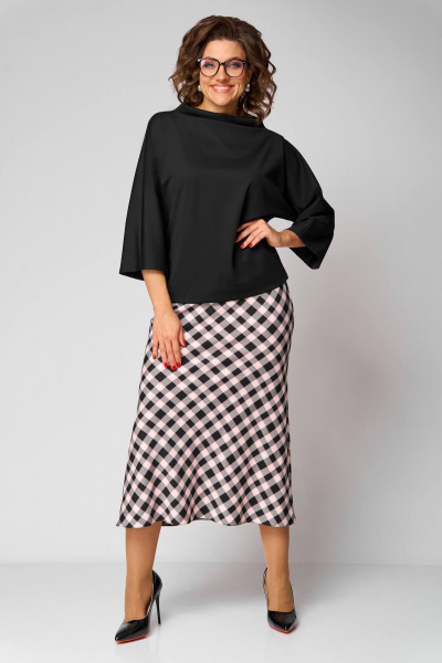 Блуза, юбка Anastasia 1284 черный/клетка - фото 3