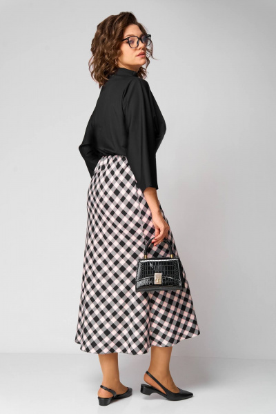 Блуза, юбка Anastasia 1284 черный/клетка - фото 2