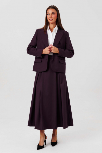 Блуза, жакет, юбка Ларс Стиль 1135/1 темно-фиолетовый - фото 2