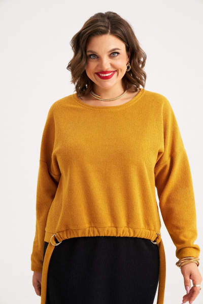 Джемпер, юбка Almirastyle 393 желтый, черный - фото 4