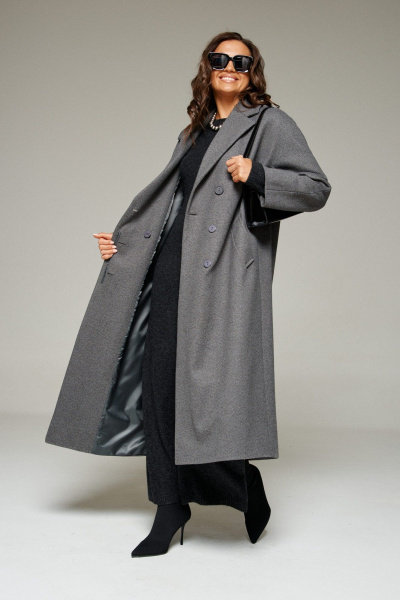 Пальто Beautiful&Free 7023 графит - фото 2