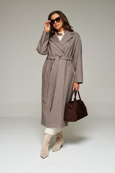 Пальто Beautiful&Free 7023 кофейный - фото 11