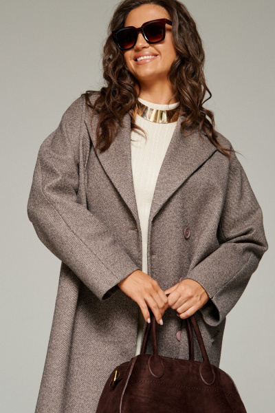 Пальто Beautiful&Free 7023 кофейный - фото 8