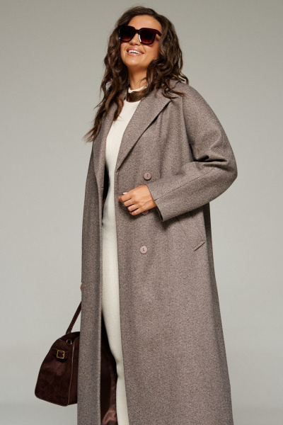 Пальто Beautiful&Free 7023 кофейный - фото 7