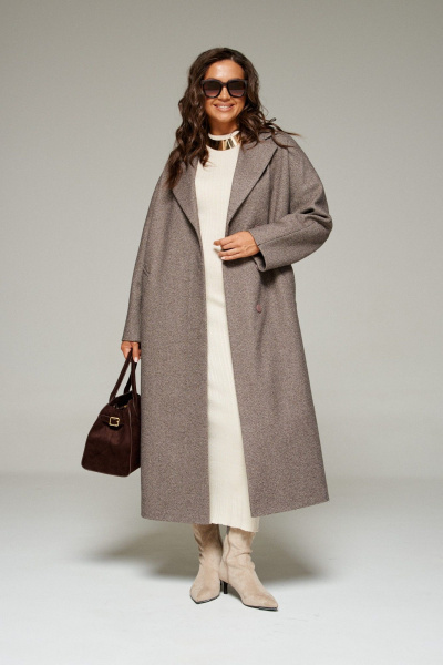 Пальто Beautiful&Free 7023 кофейный - фото 6