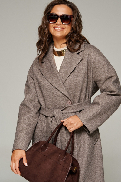 Пальто Beautiful&Free 7023 кофейный - фото 2