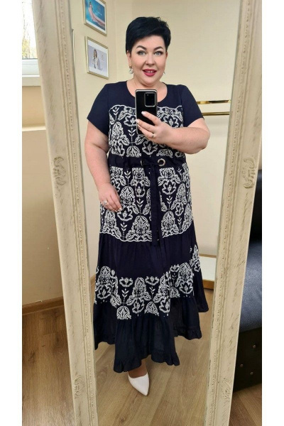 Платье Vittoria Queen 13863 темно-синий_молоко - фото 3