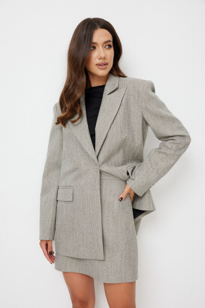 Юбка T.N.D М367 бежево-серый - фото 7