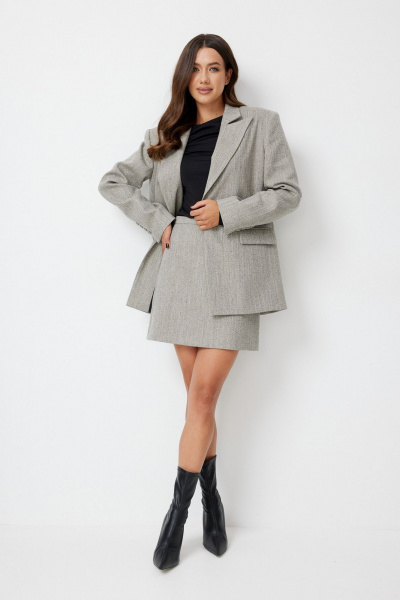 Юбка T.N.D М367 бежево-серый - фото 3