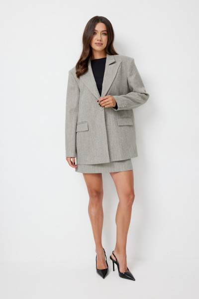 Жакет T.N.D М657 бежево-серый - фото 8