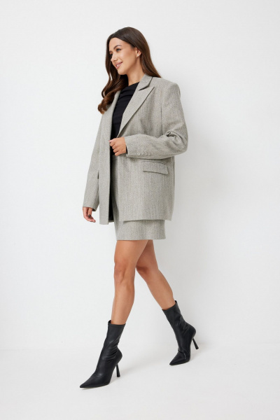 Жакет T.N.D М657 бежево-серый - фото 3