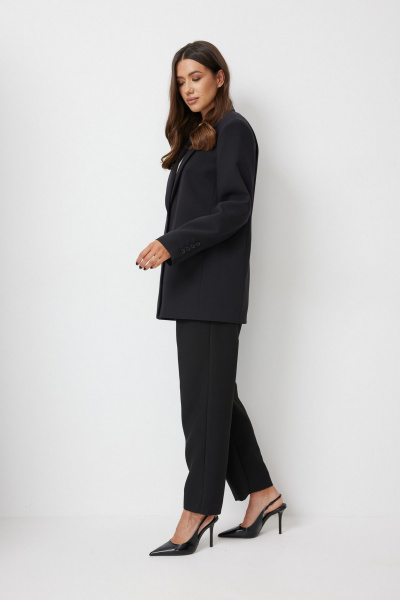 Зауженные брюки с поясом и складками T.N.D М341 черный - фото 7