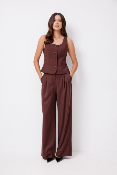 Брюки, жилет T.N.D М450 шоколад - фото 1