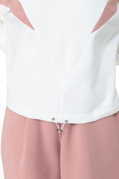 Демисезонный свитшот из трикотажа с колор-блок петлями Anelli 1018 белый - фото 8