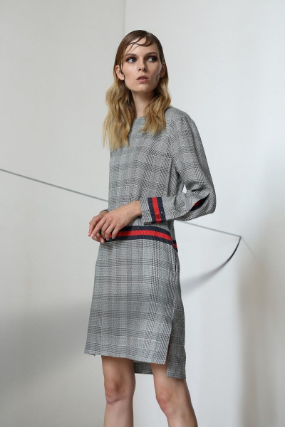 Платье из костюмной ткани с кокеткой и складками AG Green G299/1 - фото 2