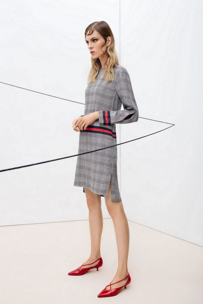 Платье из костюмной ткани с кокеткой и складками AG Green G299/1 - фото 1