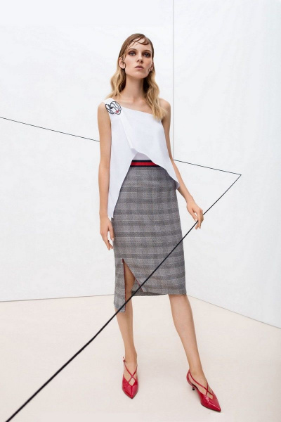 Юбка с талевыми вытачками и разрезом на заднем шве AG Green G301/8 - фото 1