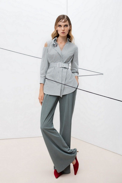 Брюки из трикотажа расширенные с поясом и карманами AG Green G309/6 - фото 2