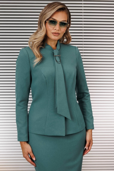 Жакет, юбка Мода Юрс 2925 зеленый - фото 4